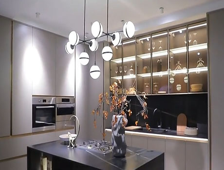 Luxury Smart Kitchen Organizers Cabinet Shaped Kitchen Furniture Design Kitchen Cabinets